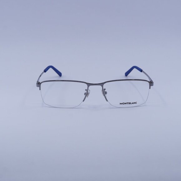 Montblanc MB0107O 002 Eyeglasses Ruthenium 56mm Rectangle Frame - Picture 2 of 10